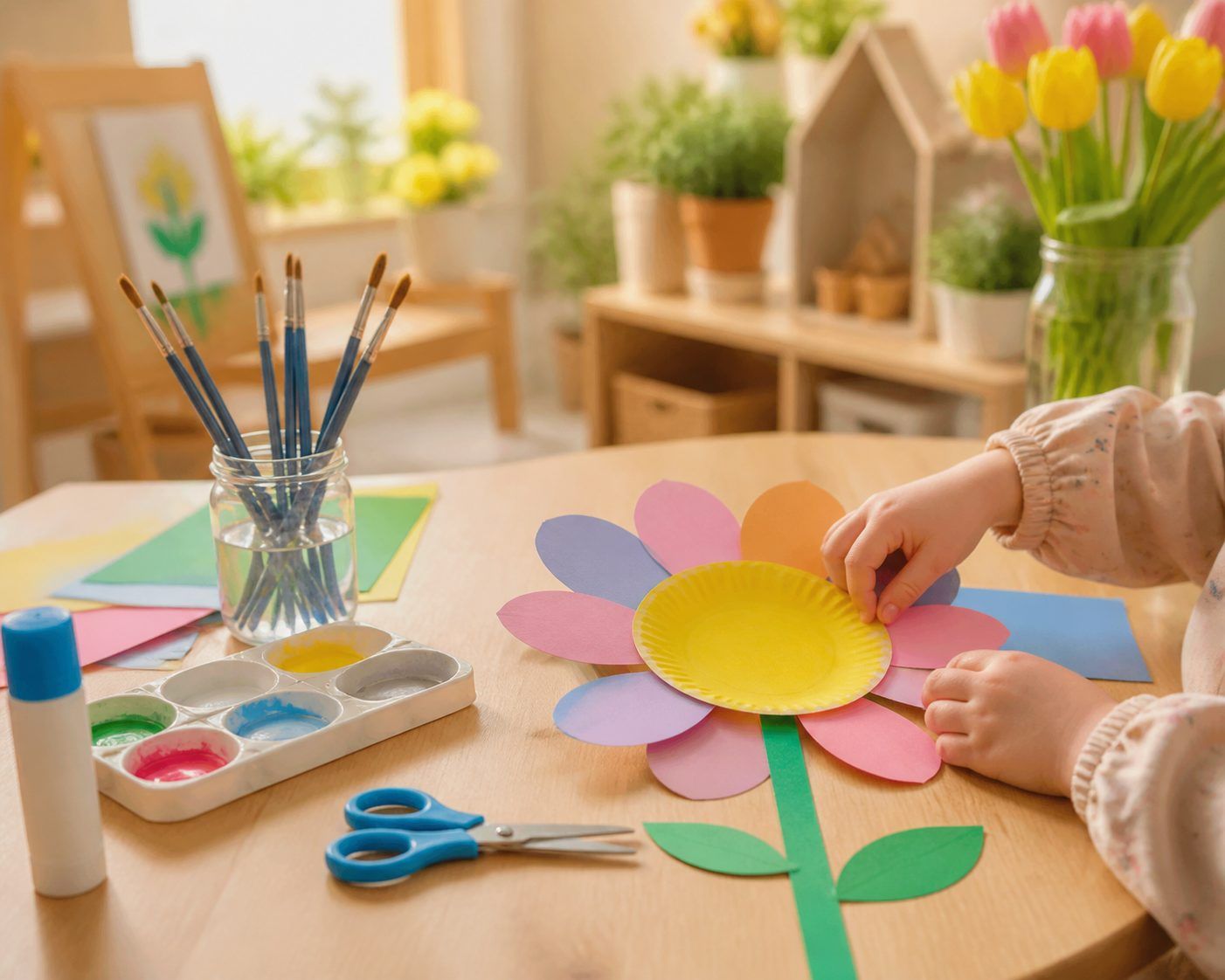 Faire une fleur avec une assiette en carton