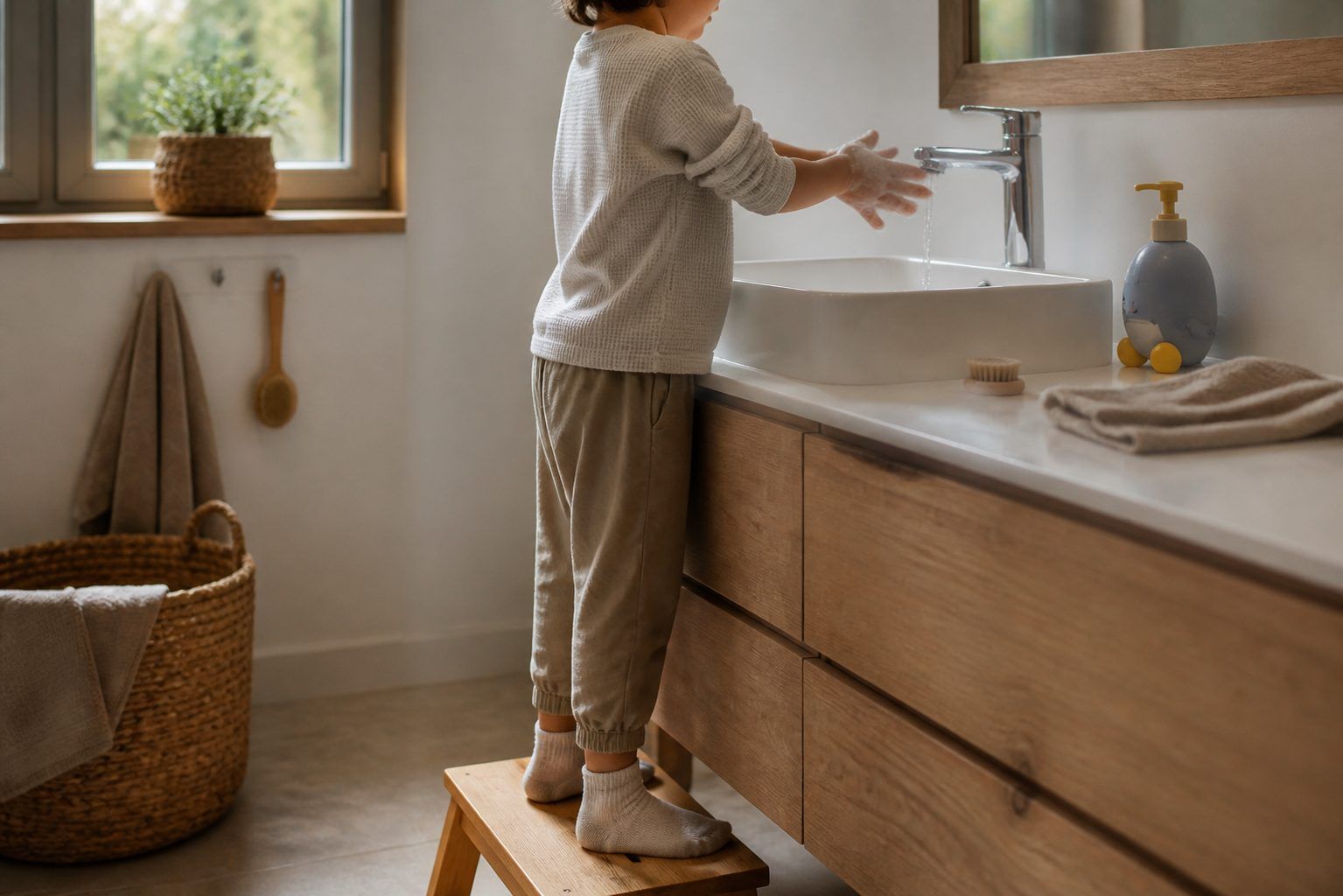 Rendre le lavage des mains plus autonome et plus ludique