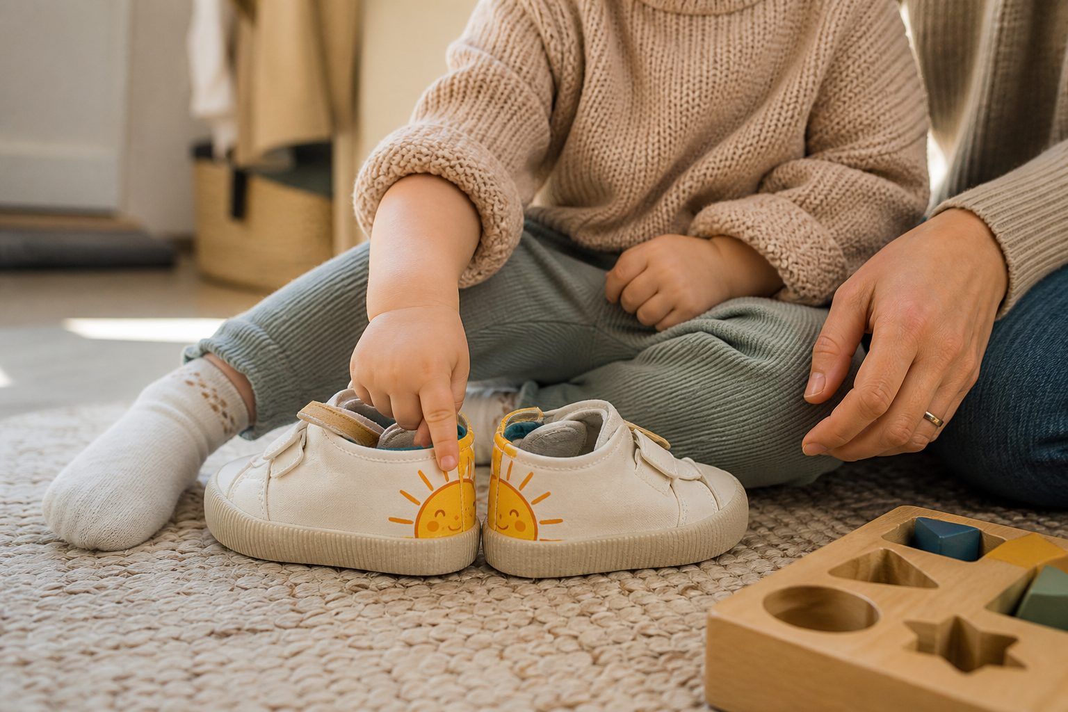 Utiliser des repères visuels et le jeu pour distinguer les chaussures