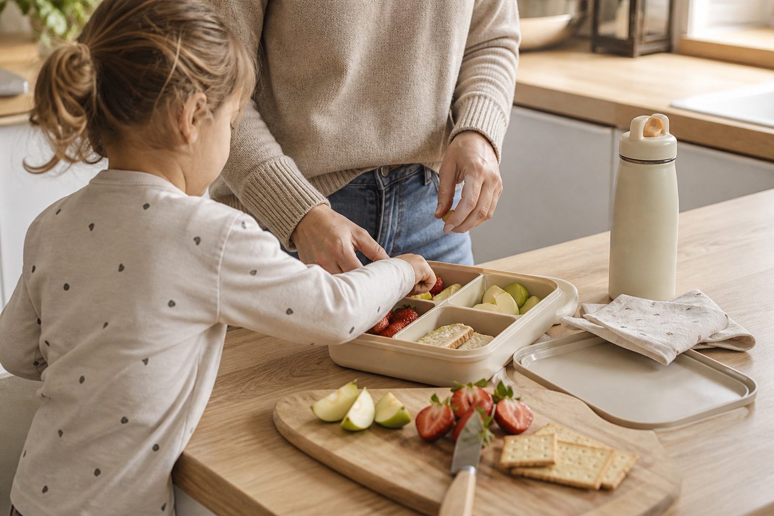 Préparer la boîte avec l'enfant à la maison