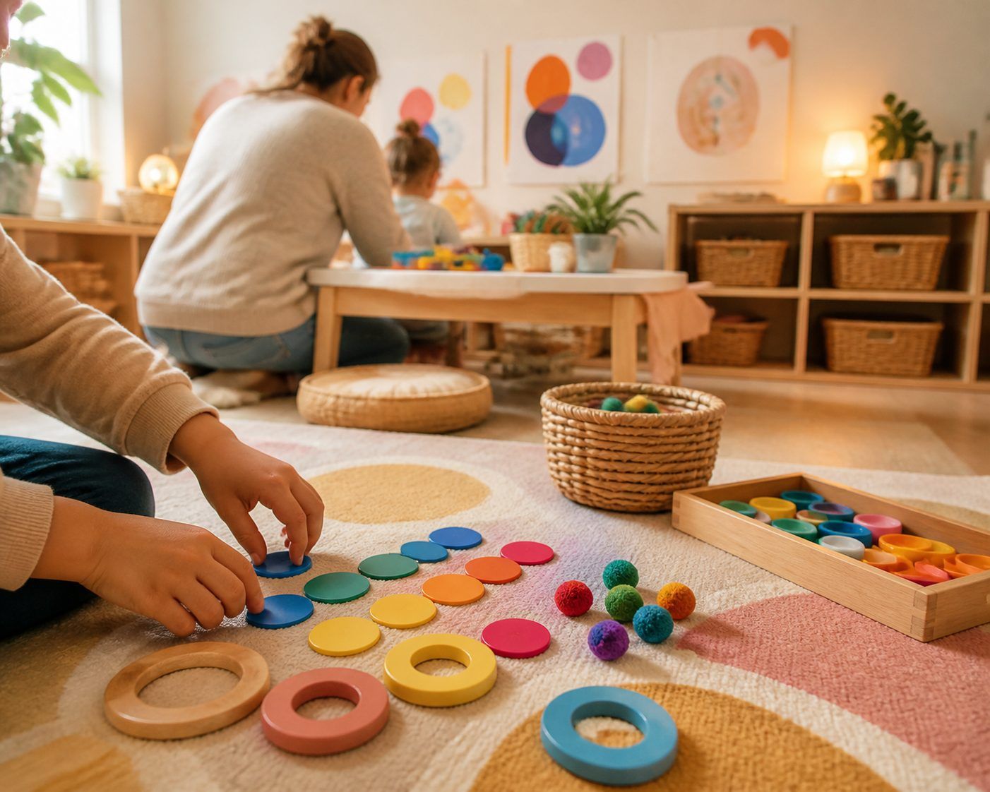 Jouer avec les ronds à l’école et à la maison