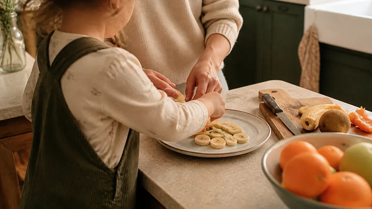 Préparer un goûter avec un enfant devient un rituel partagé