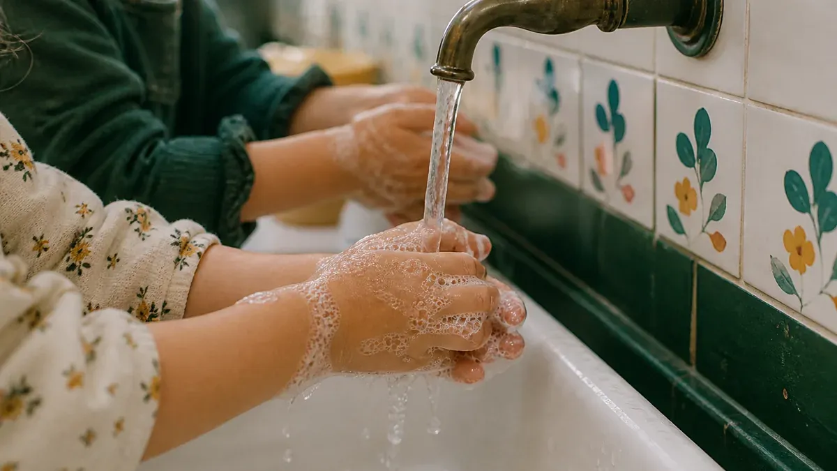 Apprendre à un enfant à se laver les mains avec autonomie