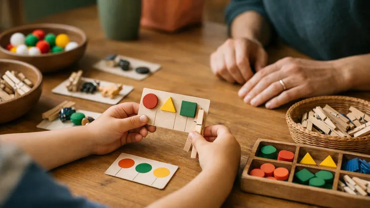 Une activité pince en maternelle qui invite à trier et accrocher