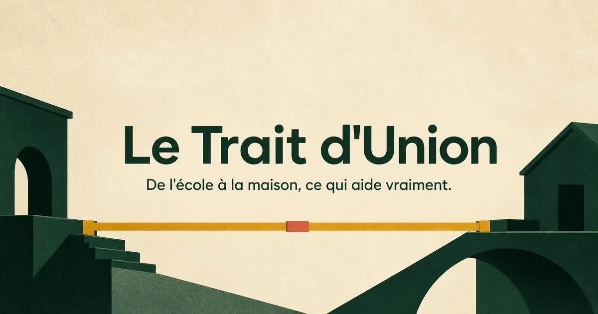 La passerelle graphique du Trait d’Union entre l’école et la maison