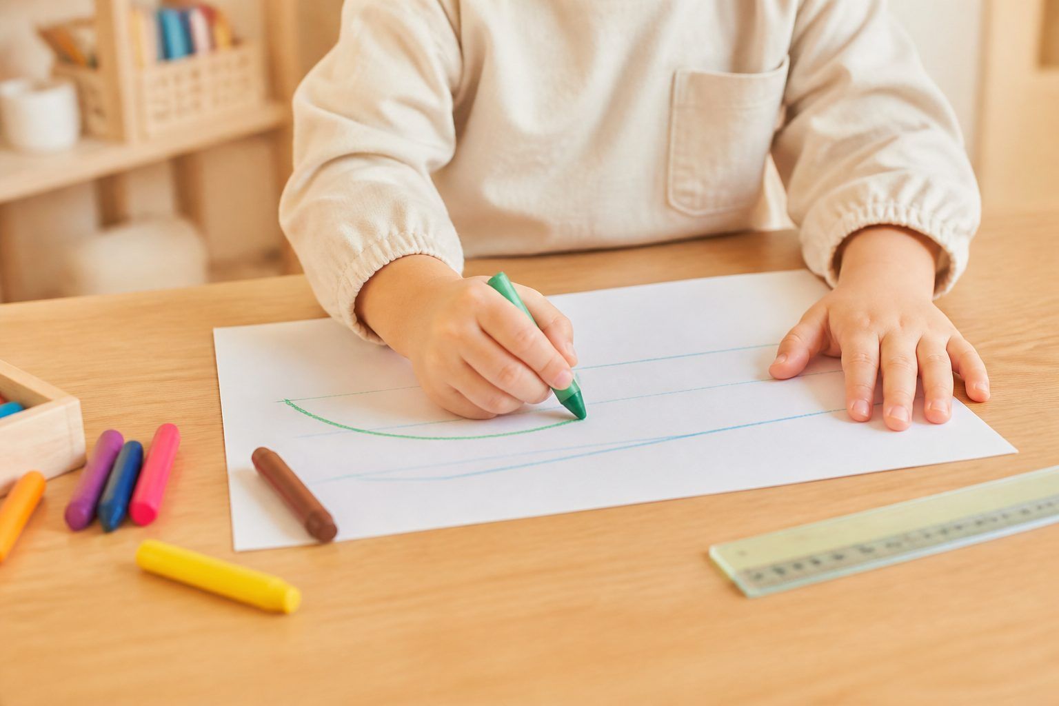 Une séance simple pour tracer des traits à l’école ou à la maison